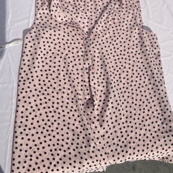 Blush and Black Polka Dot Blouse - Picture 3 of 4
